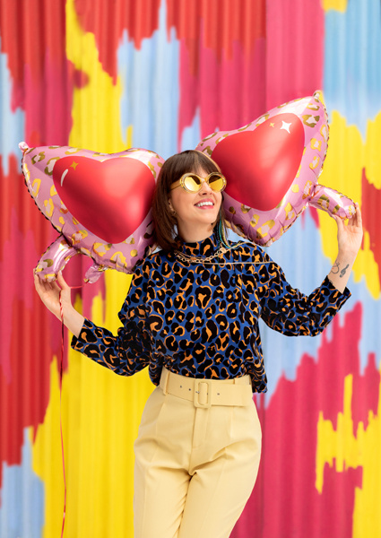 Balon Okulary serca – dekoracja imprezowa