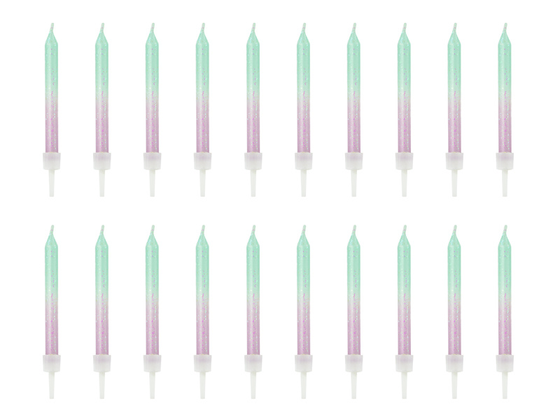 Świeczki urodzinowe ombre – zestaw