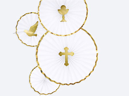 Rozety dekoracyjne, biały (1 op. / 3 szt.)