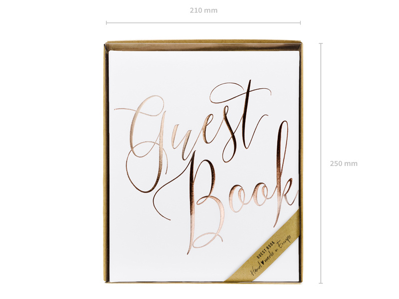 Księga Gości Guest book, biała, 20x24,5cm, 22 kartki - detale