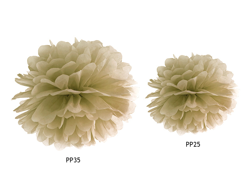 Pompon bibułowy złoty 35cm - detal produktu