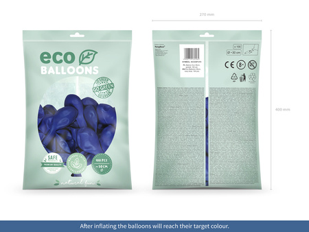 Balony Eco 30cm pastelowe, granat (1 op. / 100 szt.)