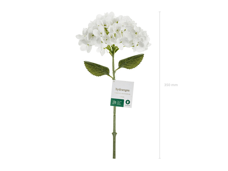 Sztuczny kwiat hortensji biały 35 cm - zdjęcie 5