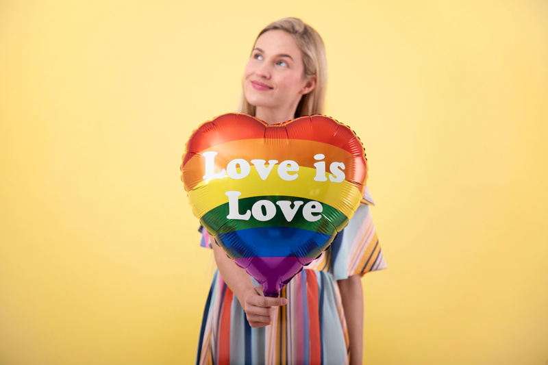 Balon serce Love is Love – detale nadruku