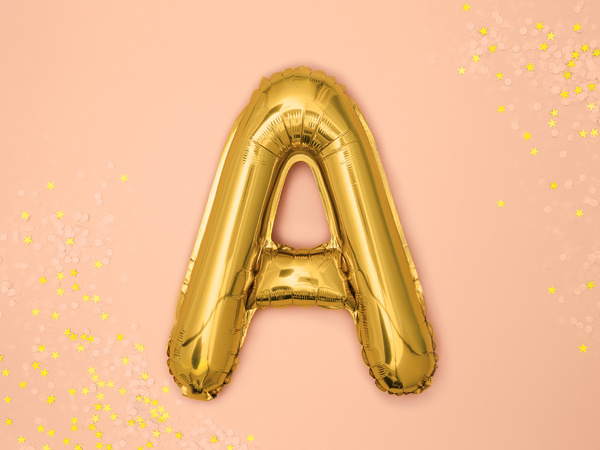Balon foliowy litera A złoty 35cm - zdjęcie 4