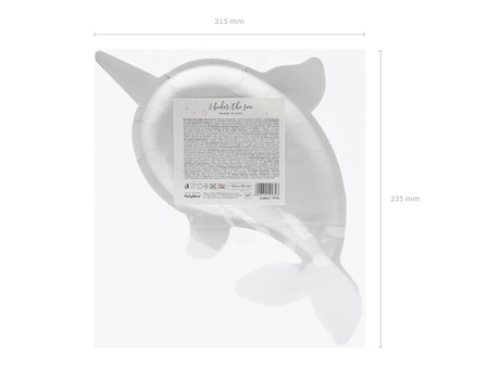 Talerzyki Narwal, mix, 18,5x29cm (1 op. / 6 szt.)