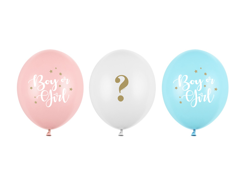 Balony Boy or Girl 30 cm mix pastelowych kolorów