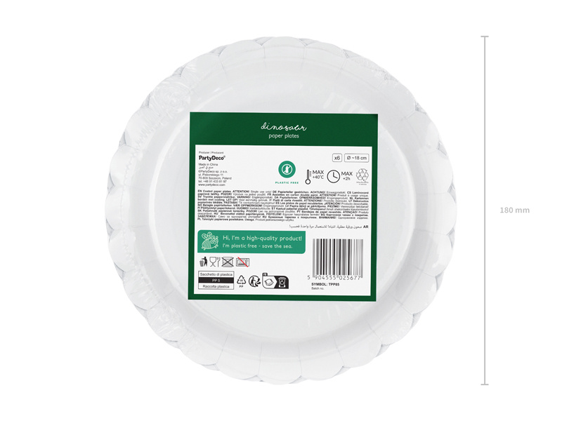 Talerzyki Dinozaury - mix kolorów i wzorów