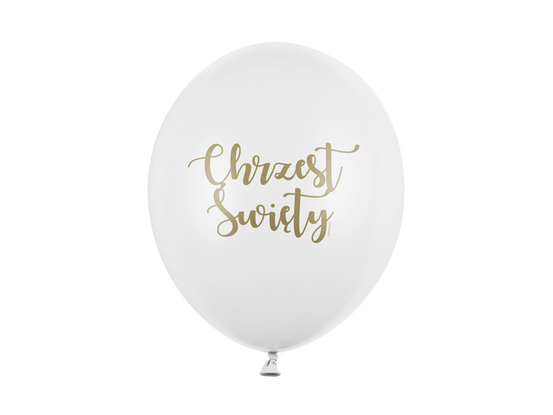 Balony 30 cm Chrzest Święty Pastel Pure White
