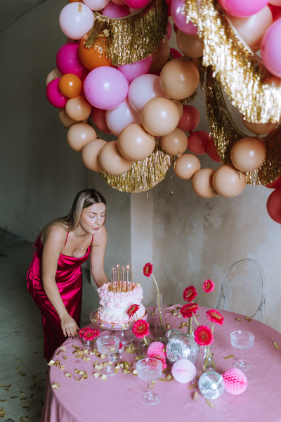 Balony z łącznikiem jasny różowy - opakowanie 20 sztuk