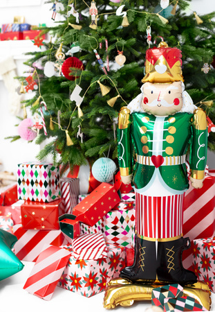 Stojący balon foliowy Dziadek do orzechów, 34x85cm, mix