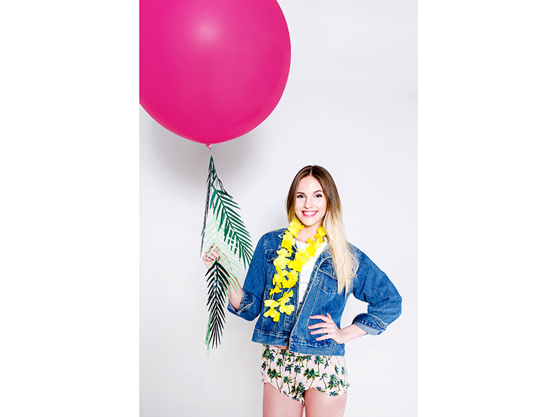 Balon okrągły 1m Pastel Fuchsia - przykład zawieszenia