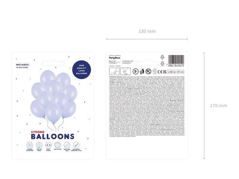 Balony Strong 27cm Pastel Light Lilac – zbliżenie na kolor i fakturę balonów