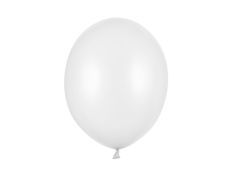 Balony Strong 30cm Metallic Pure White - opakowanie 100 sztuk
