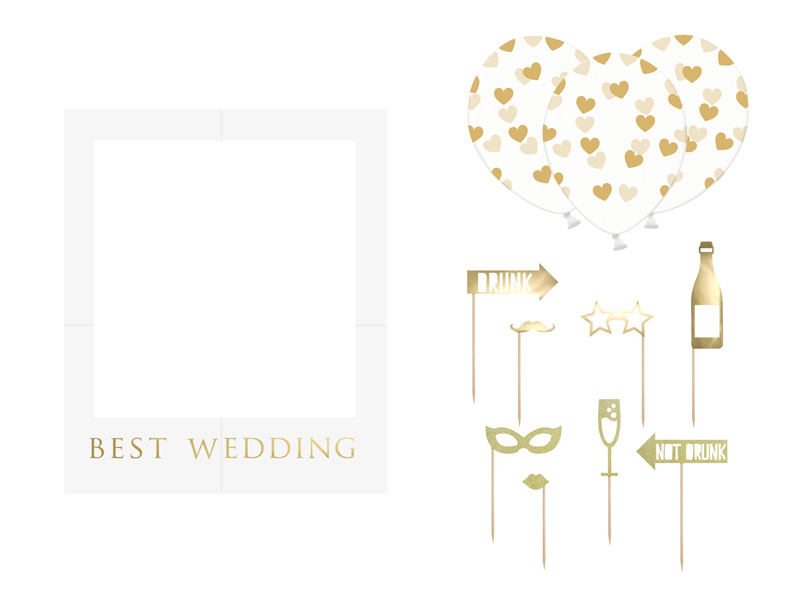 Zestaw z ramką selfie Best Wedding - zdjęcie 4