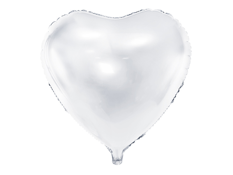 Balon foliowy serce biały 45 cm przód