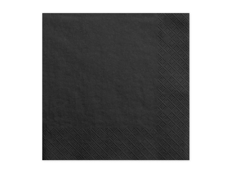 Serwetki trójwarstwowe czarne 33x33 cm – opakowanie