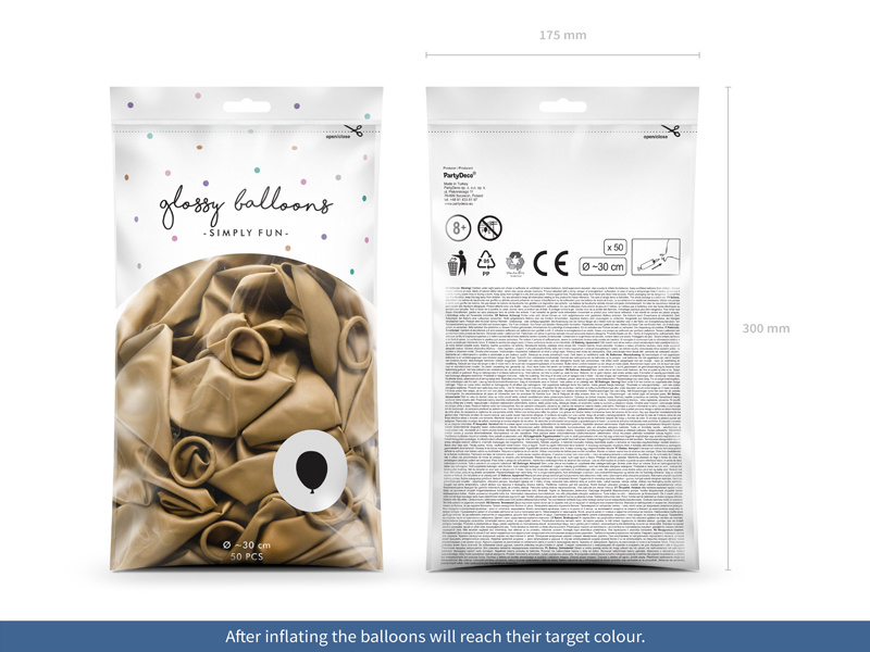 Balony Glossy 30cm złoty – dekoracje na różne okazje
