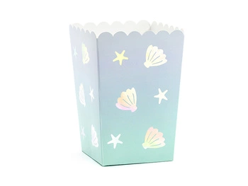 Pudełka na popcorn Narwal, mix, 7x7x12,5cm (1 op. / 6 szt.)