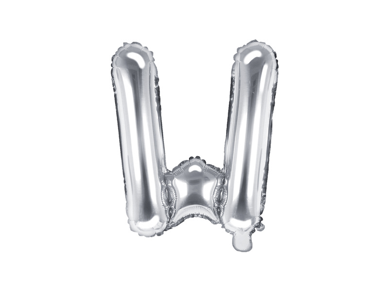 Balon foliowy litera W srebrny 35 cm - zdjęcie 1