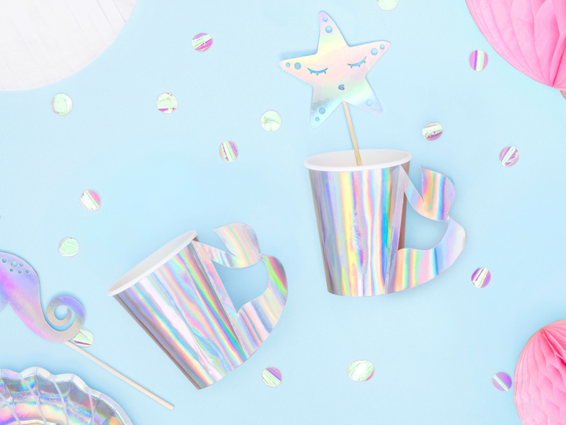 Kubeczki Syrenka opalizujące - opakowanie 6 sztuk