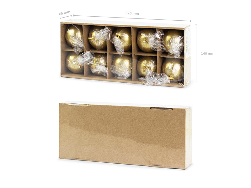 Zestaw świec metalizowanych Kula złota 6 cm