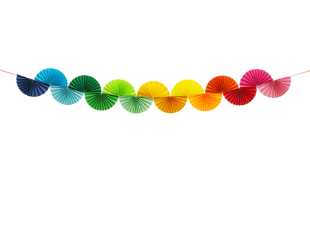 Girlanda papierowa Tęczowe Wachlarze, 2,5m, mix