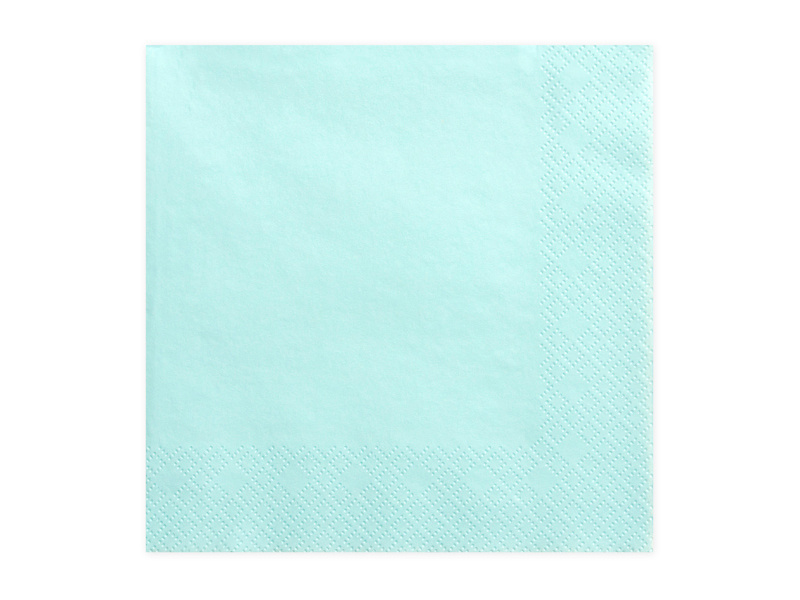 Serwetki trójwarstwowe bladoturkusowe 33x33 cm – opakowanie