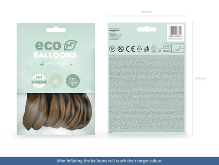 Balony Eco 30cm pastelowe, czekoladowy brąz (1 op. / 10 szt.)