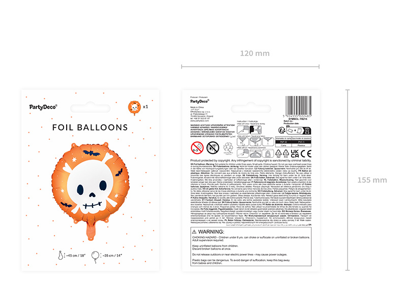 Balon foliowy czaszka w aranżacji imprezowej