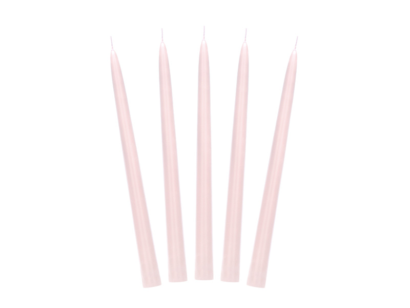 Świeca stożkowa matowa brudny róż 24cm - zdjęcie 1