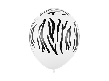 Balony 30 cm, Zebra, Pastel Pure White (1 op. / 50 szt.)
