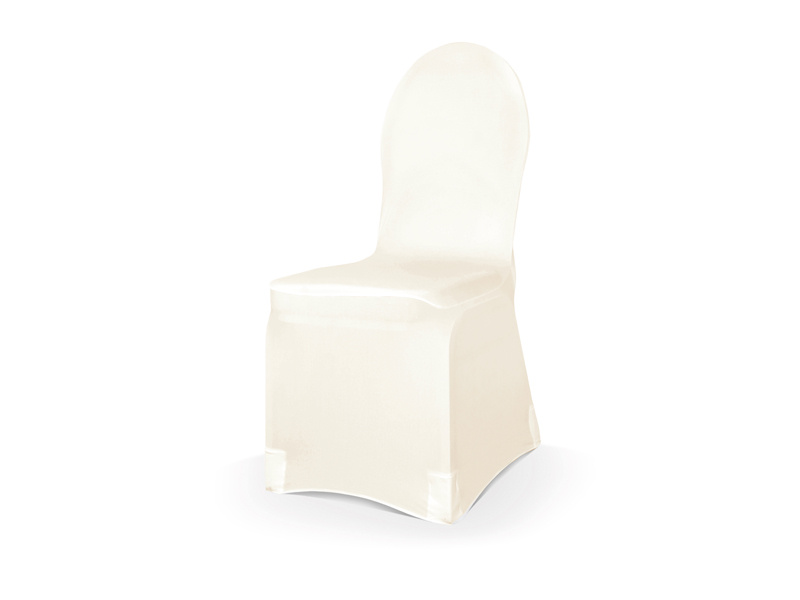 Pokrowiec z matowej tkaniny kremowy na krześle