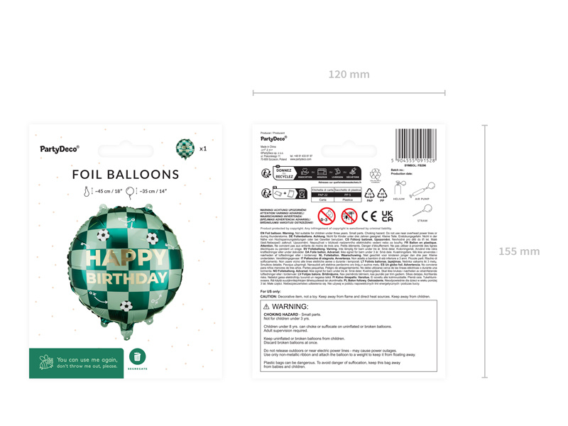 Balon Happy Birthday z piłkami - dekoracja na imprezę