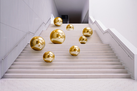 Dmuchana kula, złoty lustrzany, 90cm