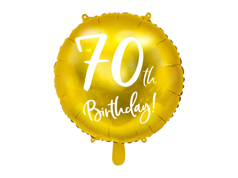 Balon foliowy 70th Birthday złoty 45cm