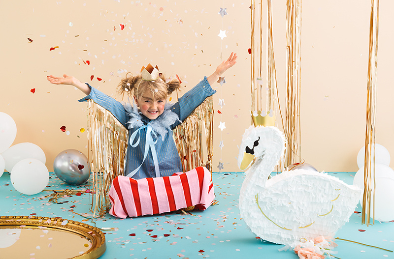 Piniata Łabędź na tle