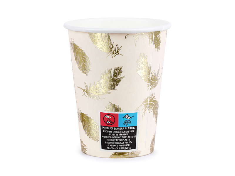 Kubeczki Lovely Swan – zbliżenie na wzór piór