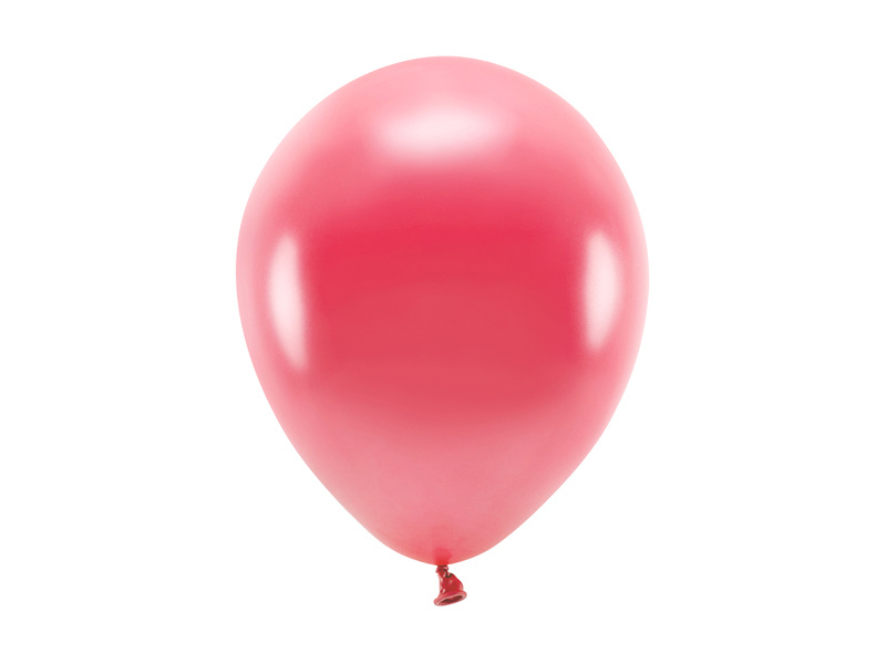 Balony Eco metalizowane 26cm jasny czerwony – opakowanie