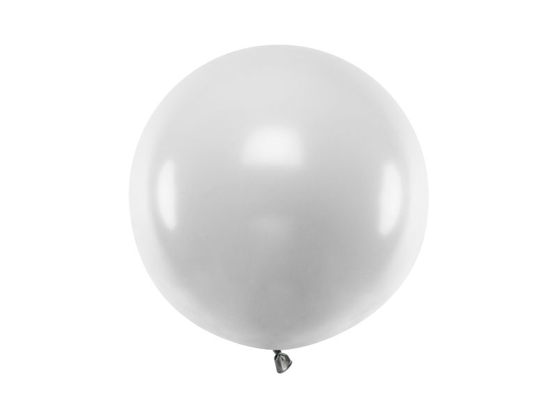 Balon okrągły Metallic Silver Snow 60 cm – zdjęcie 1