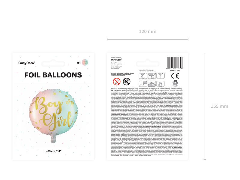 Balon foliowy Boy or Girl - aranżacja na stole
