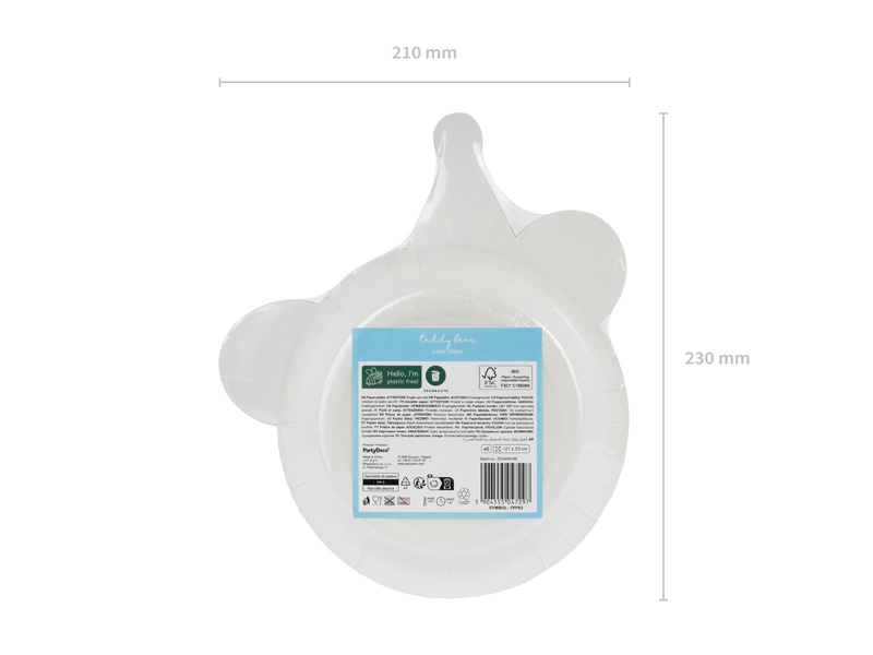 Papierowe talerzyki w kształcie misia