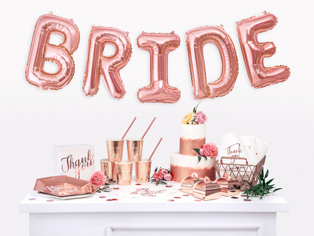 Balon foliowy Litera ''B'', 35cm, różowe złoto