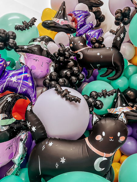 Balon foliowy Kot czarny - detale uszu