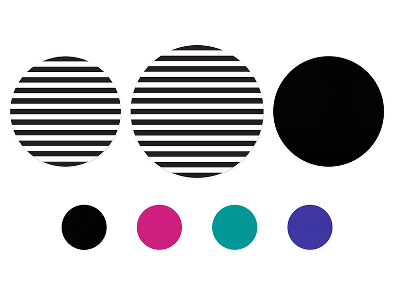 Podkładki papierowe okrągłe, mix – widok ogólny zestawu