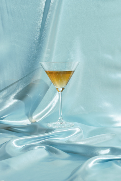 Satyna mglisty niebieski – detale materiału