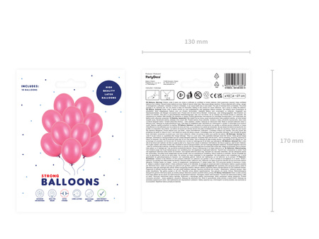 Balony Strong 27cm, Metallic Hot Pink (1 op. / 10 szt.)