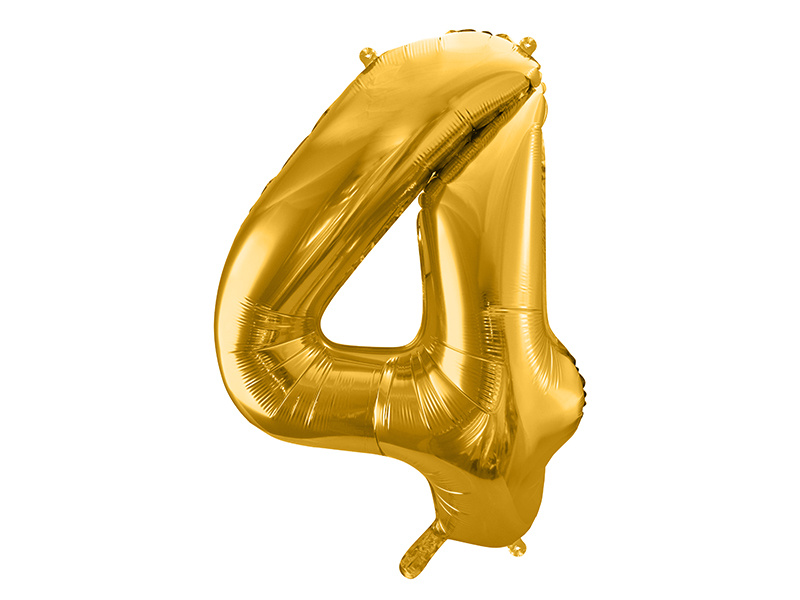 Balon foliowy cyfra 4 złoty 86cm - zdjęcie 1