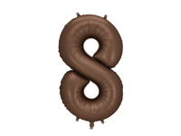 Balon foliowy Cyfra '8', 86cm, mocca