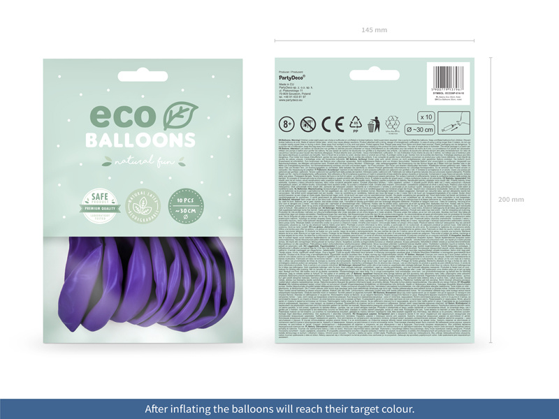 Balony Eco 30cm pastelowe fioletowe zestaw